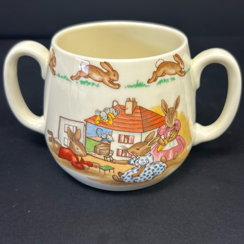 Vintage Royal Doulton “Bunnykins “ fine bone china two handle child mug